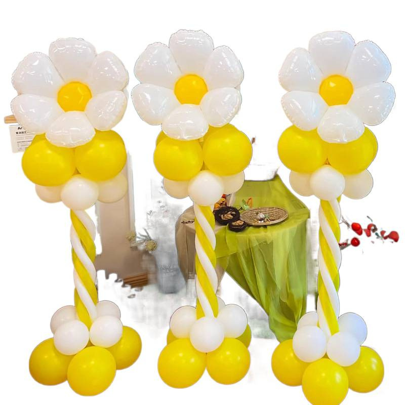 Stĺpec balónov s kvetmi – latexové okrúhle balóny, dekoratívne balóniky, vhodné pre školy a škôlky