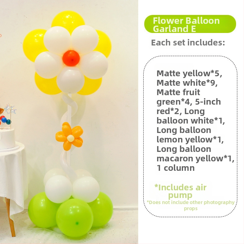 Stĺpec balónov s kvetmi – latexové okrúhle balóny, dekoratívne balóniky, vhodné pre školy a škôlky