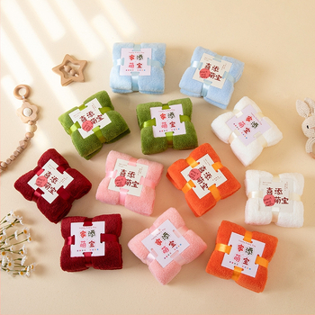 Бебешка кърпа с коралов велур, 150D, плоско тъкане, 50–80 г, персонализирана обработка