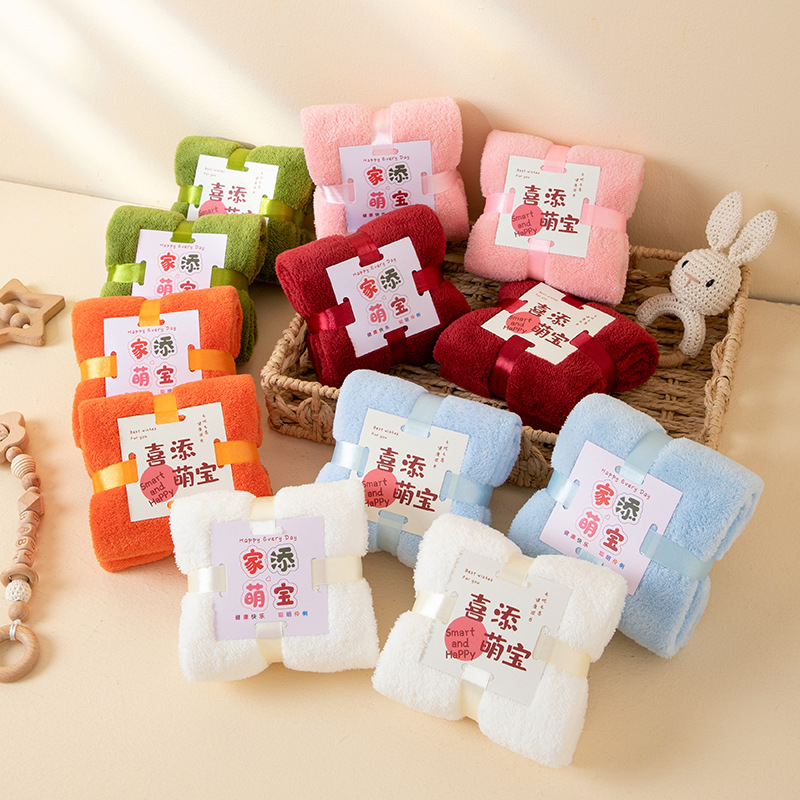 Бебешка кърпа с коралов велур, 150D, плоско тъкане, 50–80 г, персонализирана обработка