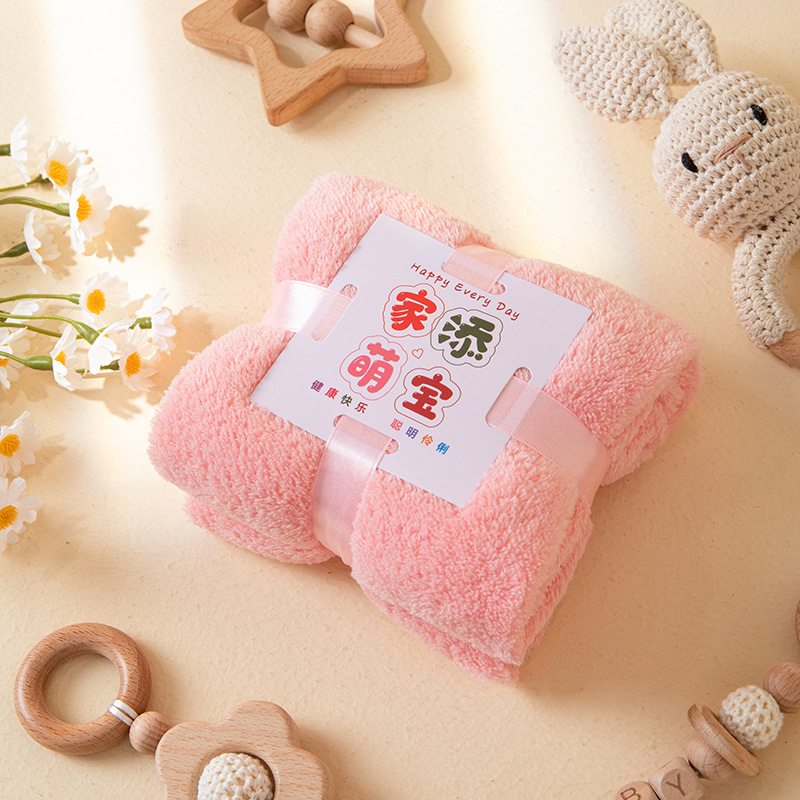 Бебешка кърпа с коралов велур, 150D, плоско тъкане, 50–80 г, персонализирана обработка