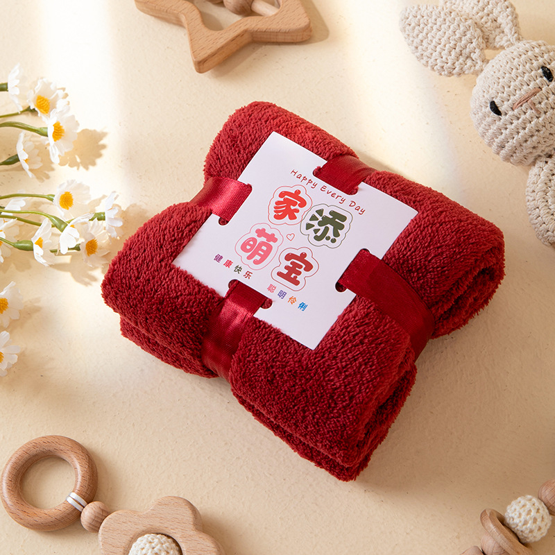 Бебешка кърпа с коралов велур, 150D, плоско тъкане, 50–80 г, персонализирана обработка