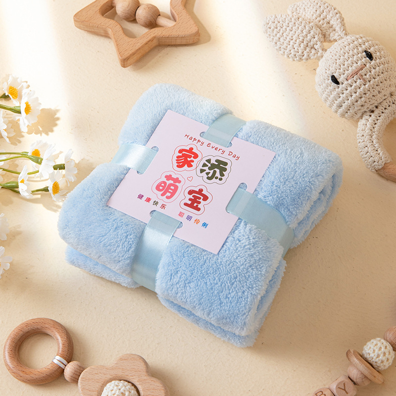 Бебешка кърпа с коралов велур, 150D, плоско тъкане, 50–80 г, персонализирана обработка