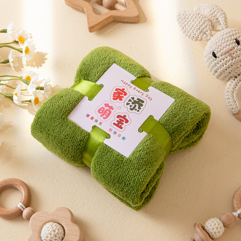 Бебешка кърпа с коралов велур, 150D, плоско тъкане, 50–80 г, персонализирана обработка