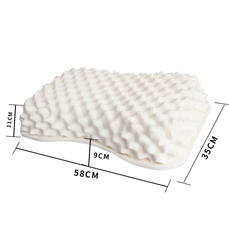 Latexová vankúš pre dospelých, vlnitý tvar, výška jadra pod 5 cm, pletená látka jadra, prírodný latex 90%+