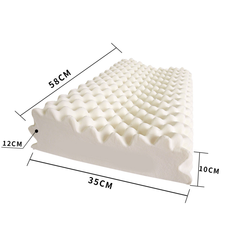 Latexová vankúš pre dospelých, vlnitý tvar, výška jadra pod 5 cm, pletená látka jadra, prírodný latex 90%+