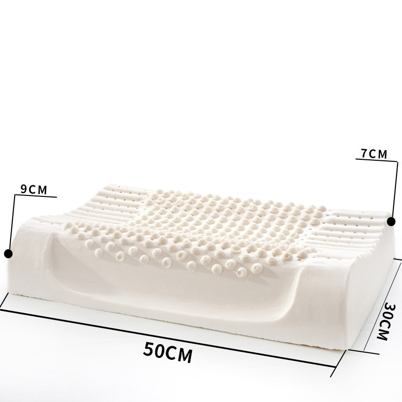 Latexová vankúš pre dospelých, vlnitý tvar, výška jadra pod 5 cm, pletená látka jadra, prírodný latex 90%+