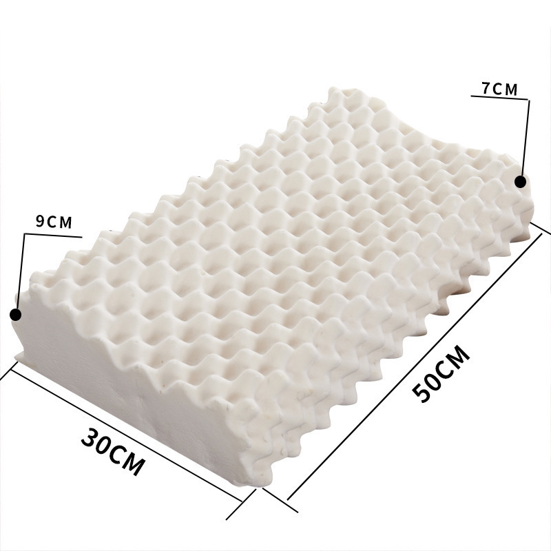 Latexová vankúš pre dospelých, vlnitý tvar, výška jadra pod 5 cm, pletená látka jadra, prírodný latex 90%+