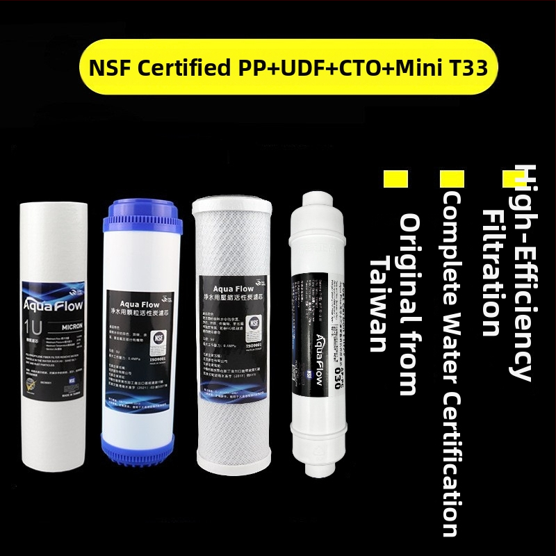 Filtračný cartridge na vodu, 5-stupňový domáci filter, PP bavlna a sinterované aktívne uhlie, NSF certifikát, potravinárska kvalita materiálu