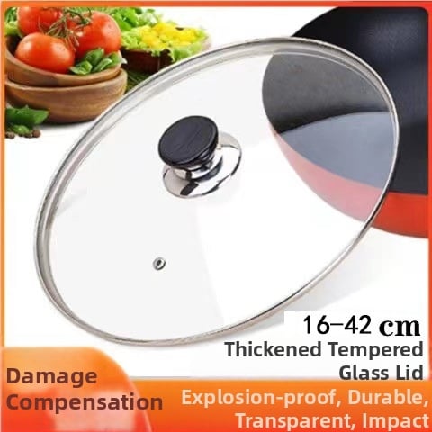 Veko na hrniec – priehľadné kalené sklo; tepelne odolné; nerezový okraj; kruhový tvar; vhodný na parenie a varenie