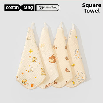 Bavlnená utierka na sliny pre deti s motívmi zvierat a kreslených postáv, proti špine, bezpečnosť trieda A