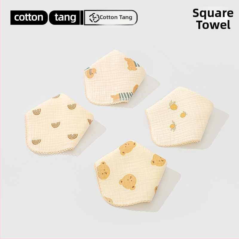 Bavlnená utierka na sliny pre deti s motívmi zvierat a kreslených postáv, proti špine, bezpečnosť trieda A