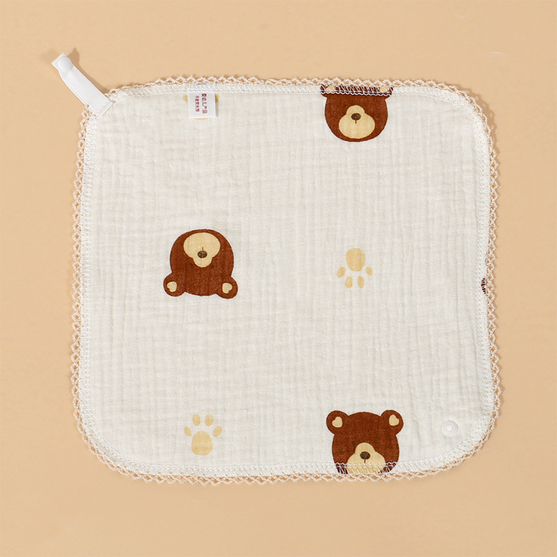 Bavlnená utierka na sliny pre deti s motívmi zvierat a kreslených postáv, proti špine, bezpečnosť trieda A