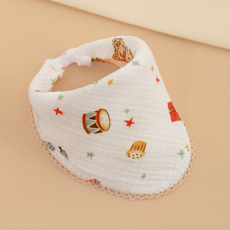 Bavlnená utierka na sliny pre deti s motívmi zvierat a kreslených postáv, proti špine, bezpečnosť trieda A