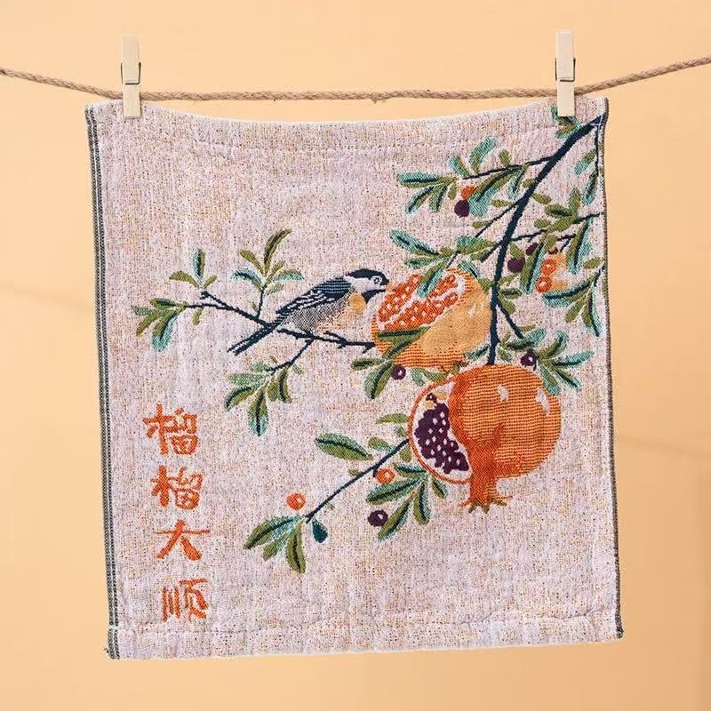 Βρεφική τετράγωνη πετσέτα προσώπου από βαμβακερή γάζα, μαλακή και απορροφητική, με κορδόνι για κρέμαση, ζακάρτ ύφανση, απορρόφηση 11–15 s