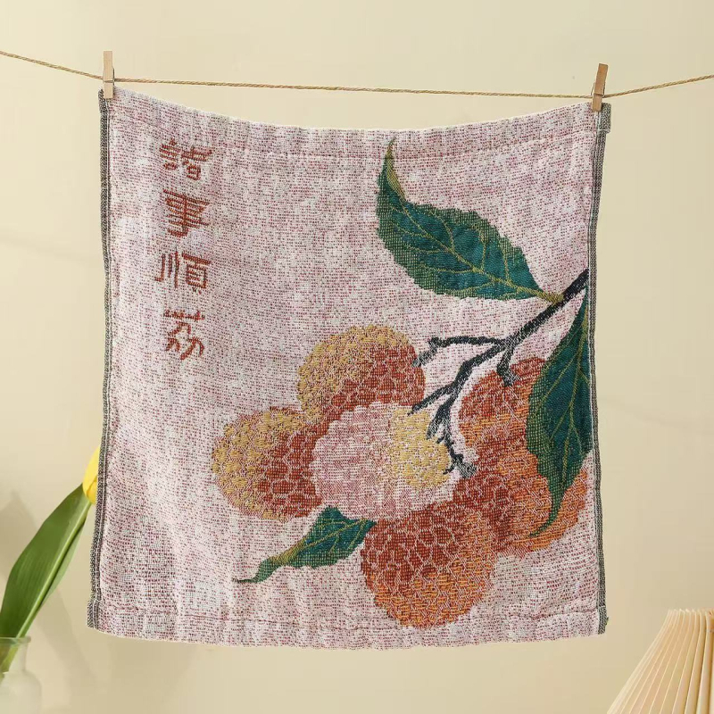 Βρεφική τετράγωνη πετσέτα προσώπου από βαμβακερή γάζα, μαλακή και απορροφητική, με κορδόνι για κρέμαση, ζακάρτ ύφανση, απορρόφηση 11–15 s