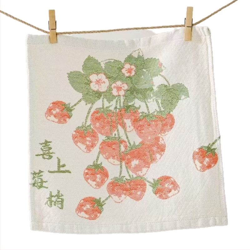 Βρεφική τετράγωνη πετσέτα προσώπου από βαμβακερή γάζα, μαλακή και απορροφητική, με κορδόνι για κρέμαση, ζακάρτ ύφανση, απορρόφηση 11–15 s