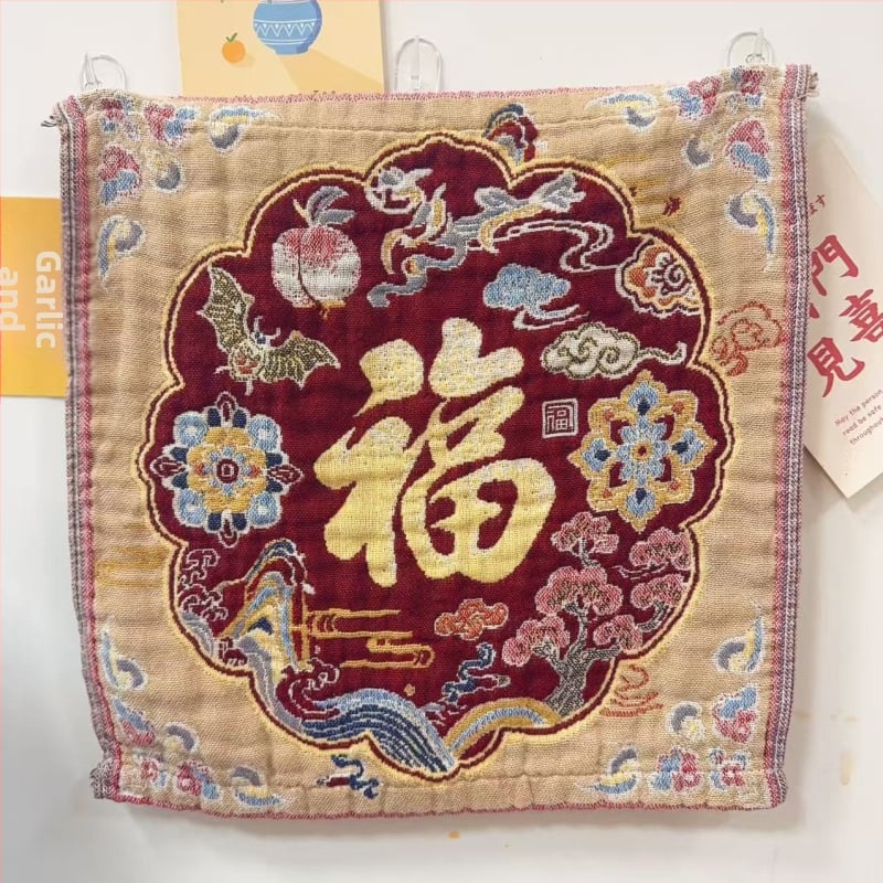 Бебешка квадратна кърпа за лице, памучна газова тъкан, мека и абсорбираща, с висящо въже за закачане, жакардова изработка, водопоглъщане 11–15 s