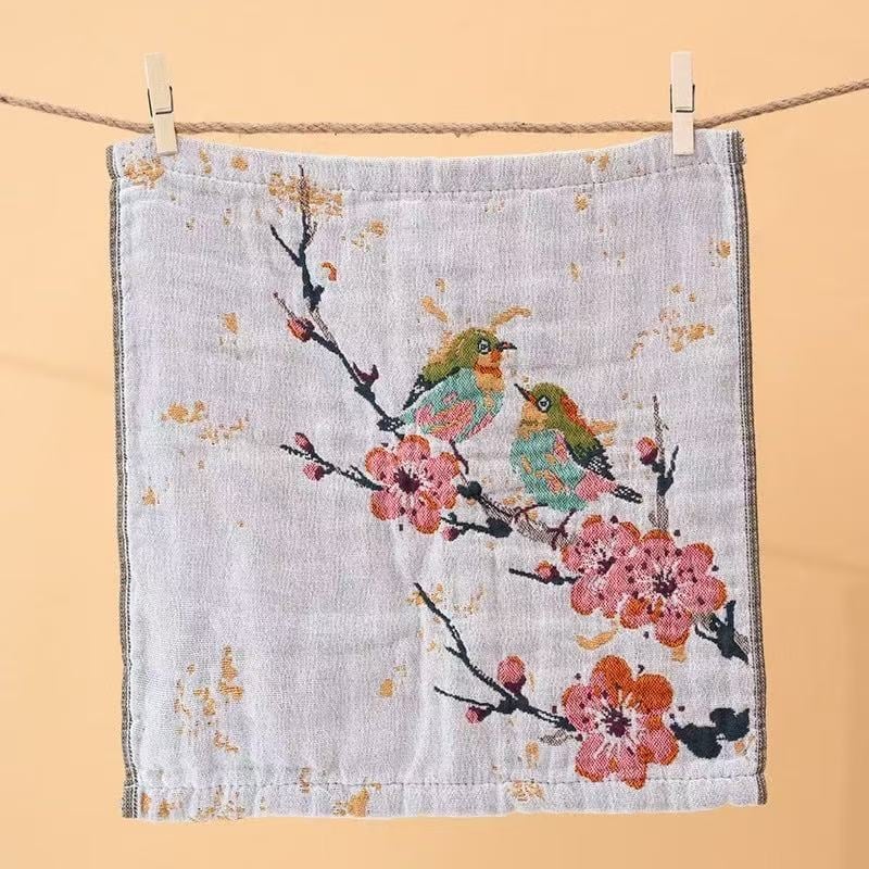 Бебешка квадратна кърпа за лице, памучна газова тъкан, мека и абсорбираща, с висящо въже за закачане, жакардова изработка, водопоглъщане 11–15 s