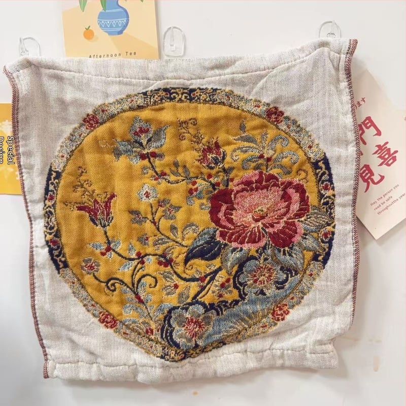 Бебешка квадратна кърпа за лице, памучна газова тъкан, мека и абсорбираща, с висящо въже за закачане, жакардова изработка, водопоглъщане 11–15 s