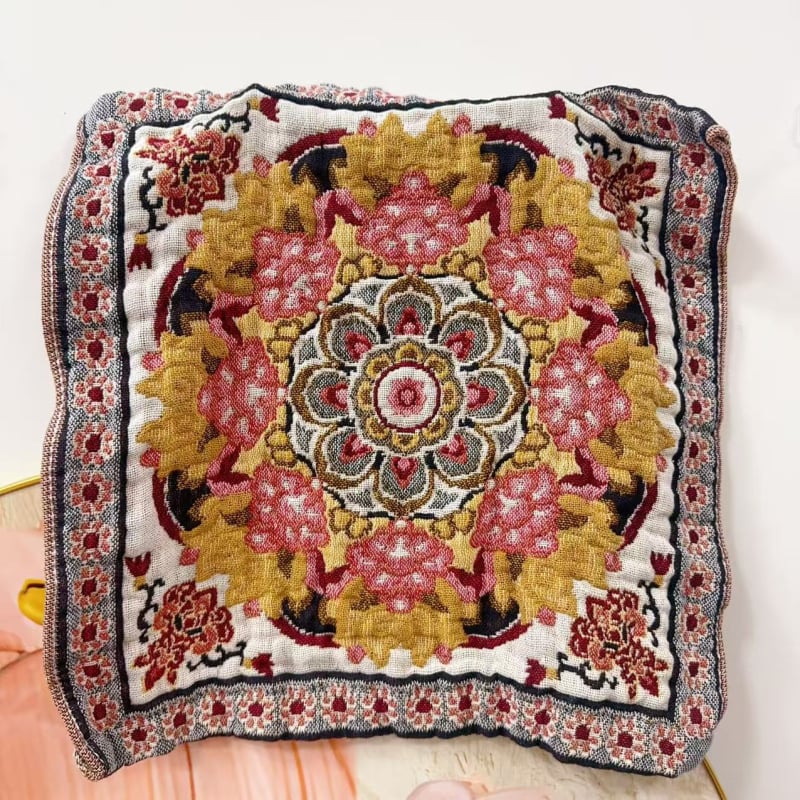 Бебешка квадратна кърпа за лице, памучна газова тъкан, мека и абсорбираща, с висящо въже за закачане, жакардова изработка, водопоглъщане 11–15 s