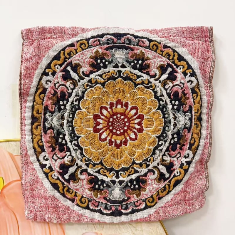 Бебешка квадратна кърпа за лице, памучна газова тъкан, мека и абсорбираща, с висящо въже за закачане, жакардова изработка, водопоглъщане 11–15 s