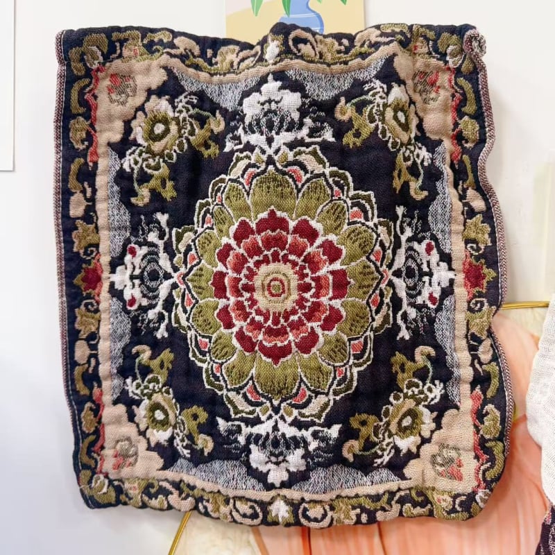 Бебешка квадратна кърпа за лице, памучна газова тъкан, мека и абсорбираща, с висящо въже за закачане, жакардова изработка, водопоглъщане 11–15 s