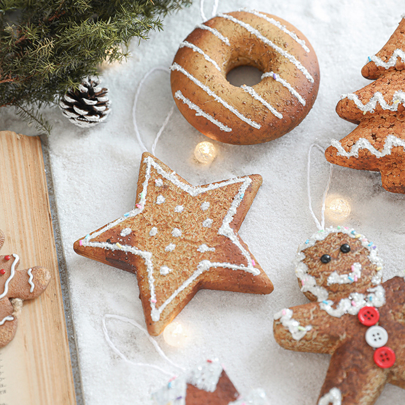 Habból készült karácsonyi függő dekoráció – formák: hópehely, ötágú csillag és karácsonyfa; modern minimalist stílus; márka Hong Kong Heng