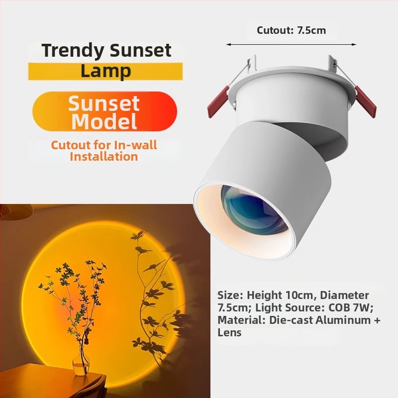 Sunset LED zabudované svetlo do chodby a obývačky – 220V, hliníkové puzdro, CRI 80–89, steny vypínač, moderný minimalistický štýl, neinteligentné ovládanie