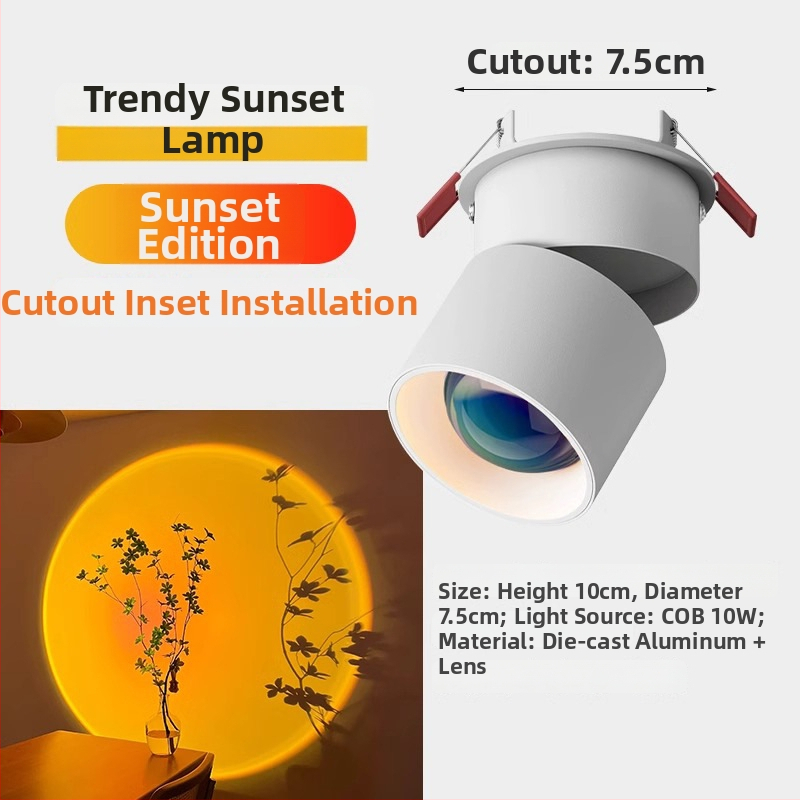 Sunset LED zabudované svetlo do chodby a obývačky – 220V, hliníkové puzdro, CRI 80–89, steny vypínač, moderný minimalistický štýl, neinteligentné ovládanie