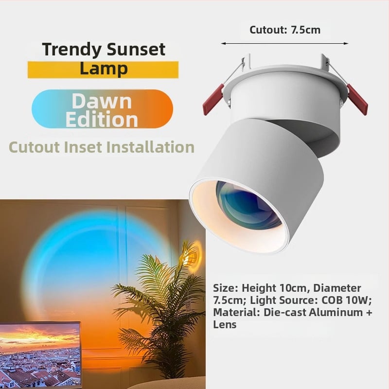 Sunset LED zabudované svetlo do chodby a obývačky – 220V, hliníkové puzdro, CRI 80–89, steny vypínač, moderný minimalistický štýl, neinteligentné ovládanie