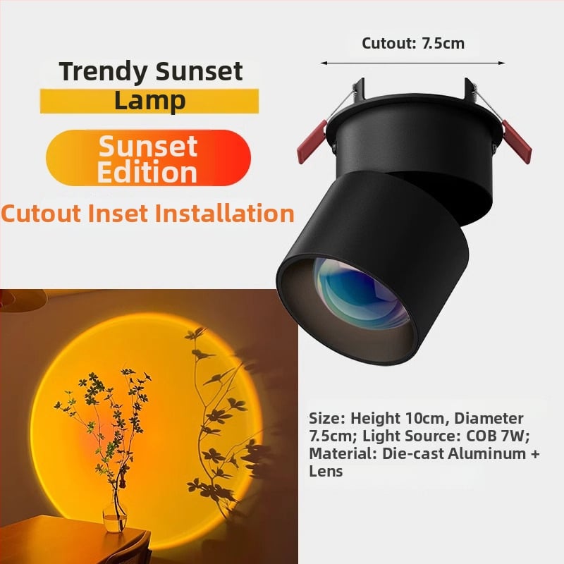 Sunset LED zabudované svetlo do chodby a obývačky – 220V, hliníkové puzdro, CRI 80–89, steny vypínač, moderný minimalistický štýl, neinteligentné ovládanie