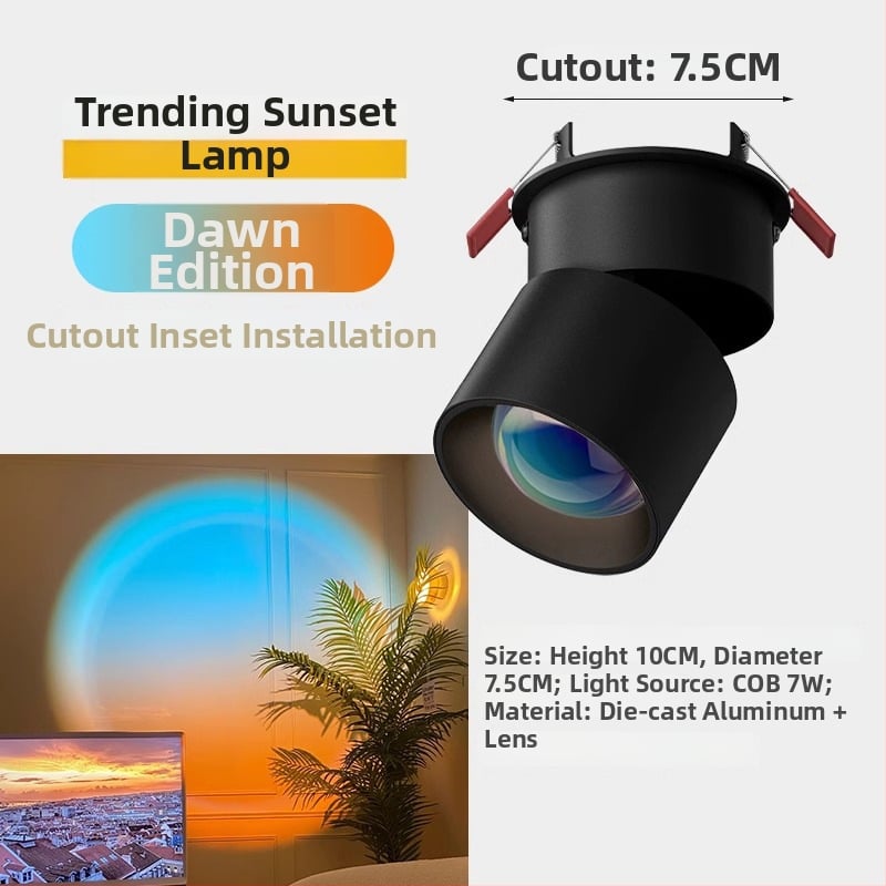 Sunset LED zabudované svetlo do chodby a obývačky – 220V, hliníkové puzdro, CRI 80–89, steny vypínač, moderný minimalistický štýl, neinteligentné ovládanie