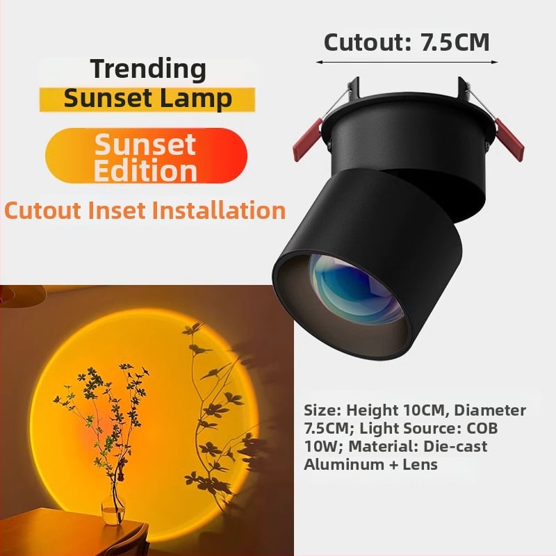 Sunset LED zabudované svetlo do chodby a obývačky – 220V, hliníkové puzdro, CRI 80–89, steny vypínač, moderný minimalistický štýl, neinteligentné ovládanie