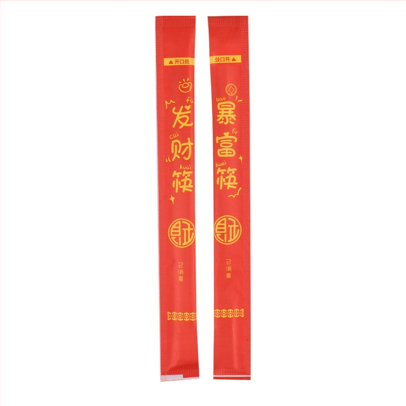 Jednorázové drevené paličky, slávnostný štýl, 50 párov v balení, individuálne balené, mikrovlnná rúra nie je vhodná