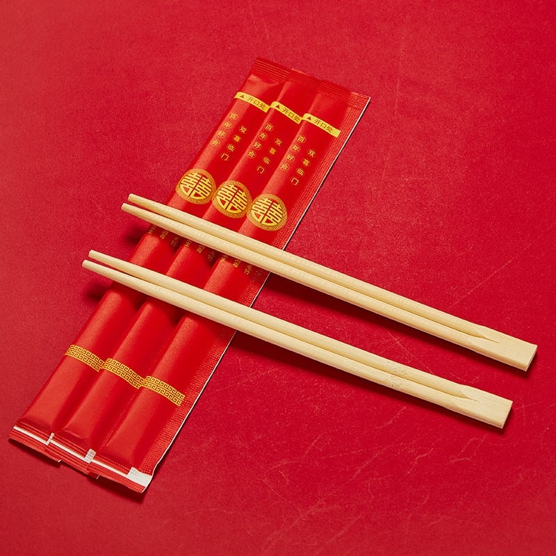 Jednorázové drevené paličky, slávnostný štýl, 50 párov v balení, individuálne balené, mikrovlnná rúra nie je vhodná