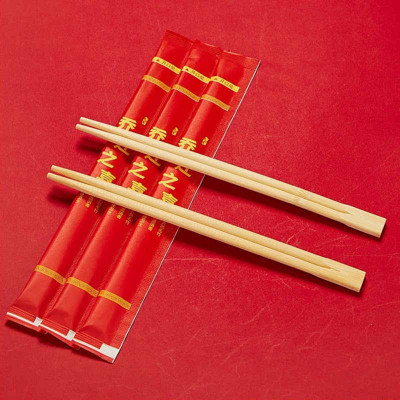 Jednorázové drevené paličky, slávnostný štýl, 50 párov v balení, individuálne balené, mikrovlnná rúra nie je vhodná