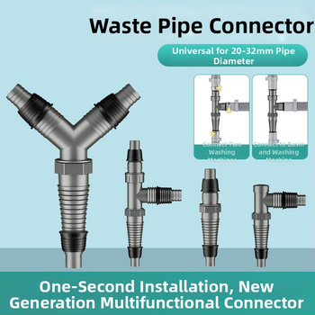 Drenážny systém pre práčku a umývadlo, univerzálny, dvojitá hlava, ťahový typ, trojcestný spoj s tesnením proti zápachu