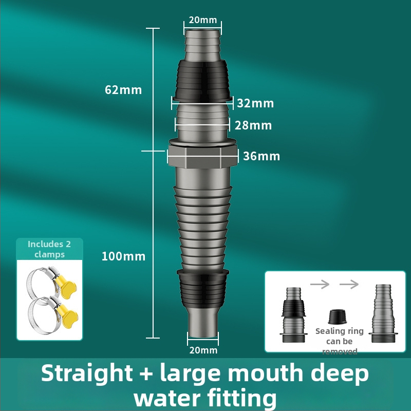 Drenážny systém pre práčku a umývadlo, univerzálny, dvojitá hlava, ťahový typ, trojcestný spoj s tesnením proti zápachu