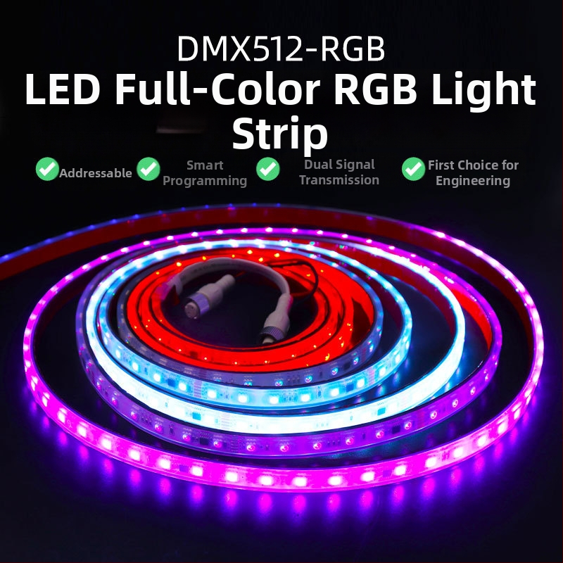 DMX512 LED pásik, 24V, 60×5050 LED, vonkajšie programovateľné, vodotesné, uhol lúča 120°