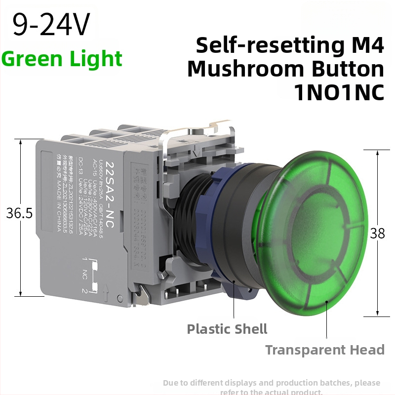Plastový modul núdzového zastavenia so skrutkovým zapojením, ochrana IP65, napätie 3-220V, prevádzková teplota -40 až 80°C, elektrická životnosť 20 000 cyklov