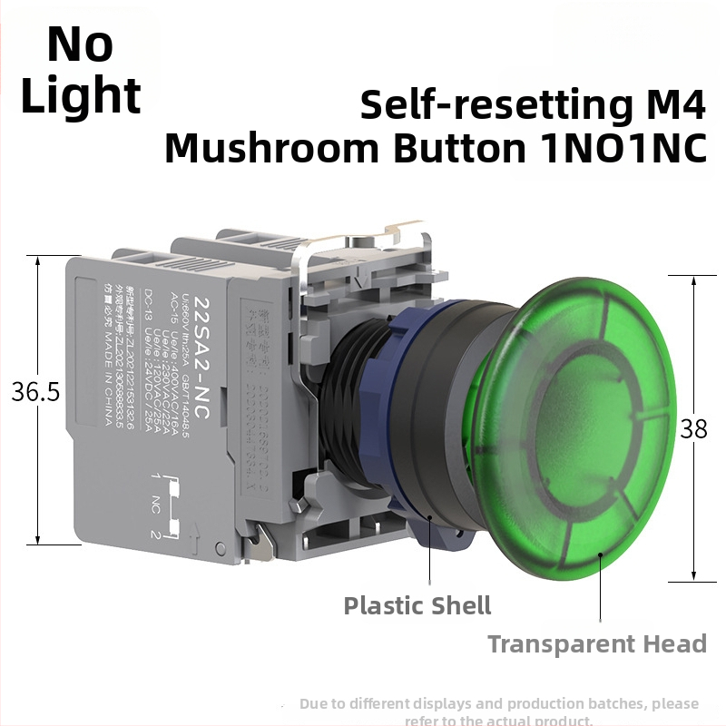 Plastový modul núdzového zastavenia so skrutkovým zapojením, ochrana IP65, napätie 3-220V, prevádzková teplota -40 až 80°C, elektrická životnosť 20 000 cyklov