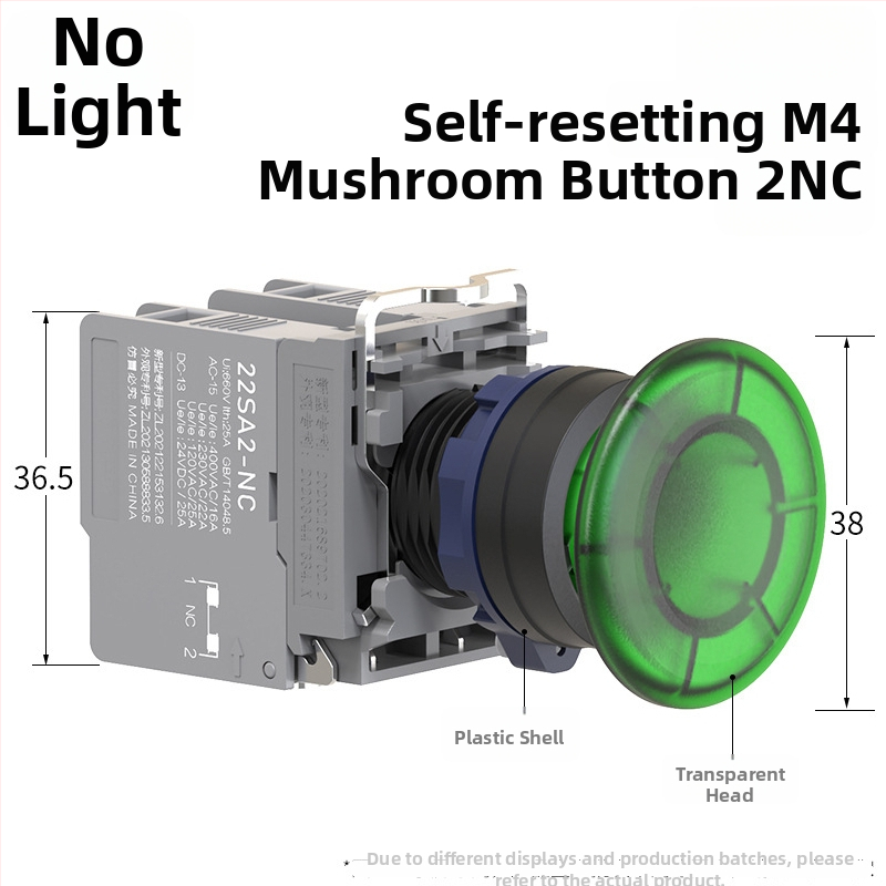 Plastový modul núdzového zastavenia so skrutkovým zapojením, ochrana IP65, napätie 3-220V, prevádzková teplota -40 až 80°C, elektrická životnosť 20 000 cyklov