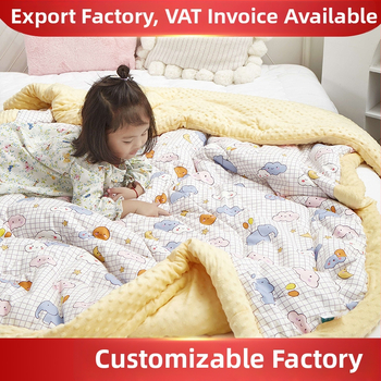 Детско одеяло с пълнеж от коприна нишки, чист памук, карикатурен стил, за деца на 2–3 години, пролет и есен