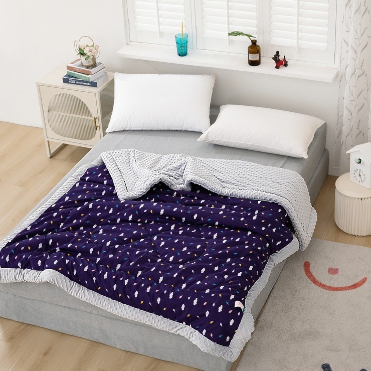 Детско одеяло с пълнеж от коприна нишки, чист памук, карикатурен стил, за деца на 2–3 години, пролет и есен