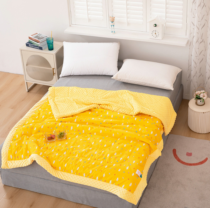 Детско одеяло с пълнеж от коприна нишки, чист памук, карикатурен стил, за деца на 2–3 години, пролет и есен