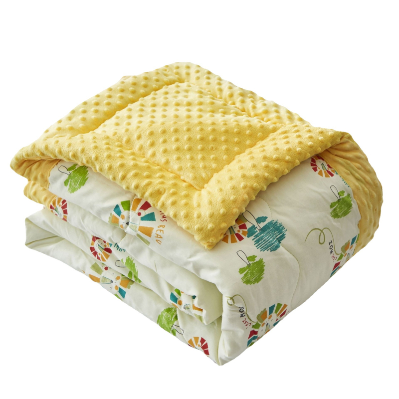Детско одеяло с пълнеж от коприна нишки, чист памук, карикатурен стил, за деца на 2–3 години, пролет и есен