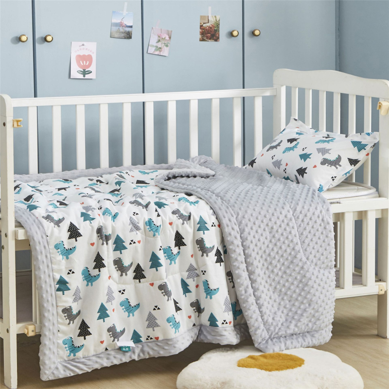 Детско одеяло с пълнеж от коприна нишки, чист памук, карикатурен стил, за деца на 2–3 години, пролет и есен