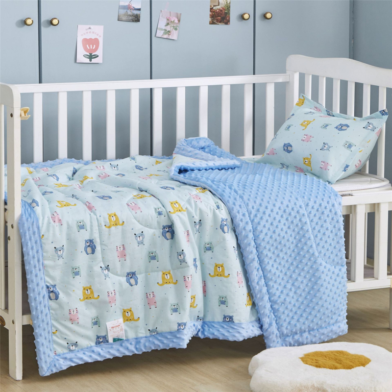 Детско одеяло с пълнеж от коприна нишки, чист памук, карикатурен стил, за деца на 2–3 години, пролет и есен