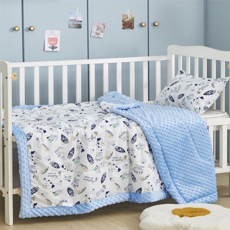 Детско одеяло с пълнеж от коприна нишки, чист памук, карикатурен стил, за деца на 2–3 години, пролет и есен